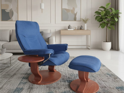 Nagibni počivalnik Princ v modri mikrotkanini - eksponat